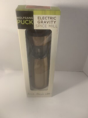 Wolfgang Puck Electric Gravity Pepper Spice Mill Metallic Gold Grinder
