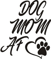 DOG MOM puppy love Vinyl Decal Car Truck Wall Sticker pick your size and color