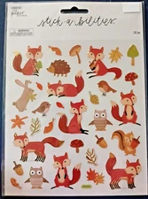 THE PAPER STUDIO WILDLIFE CRITTERS STICKERS~ FOX~OWL~BIRDS~RABBIT~SQUIRREL 32 PC