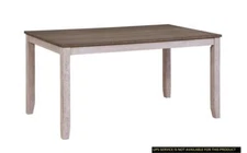 Transitional Design Rectangular 1pc Dining Table Grayish White and Brown Finish