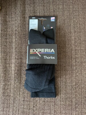 NEW THORLOS EXPERIA Men's Black Crew Dress Sock Medium 8.5-10