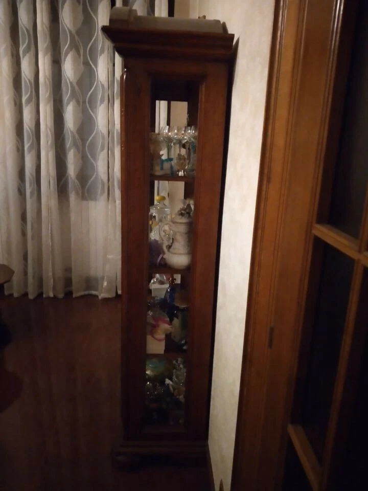 Mobile vetrina in legno da soggiorno con specchio interno (arte povera) - Immagine 2 di 2