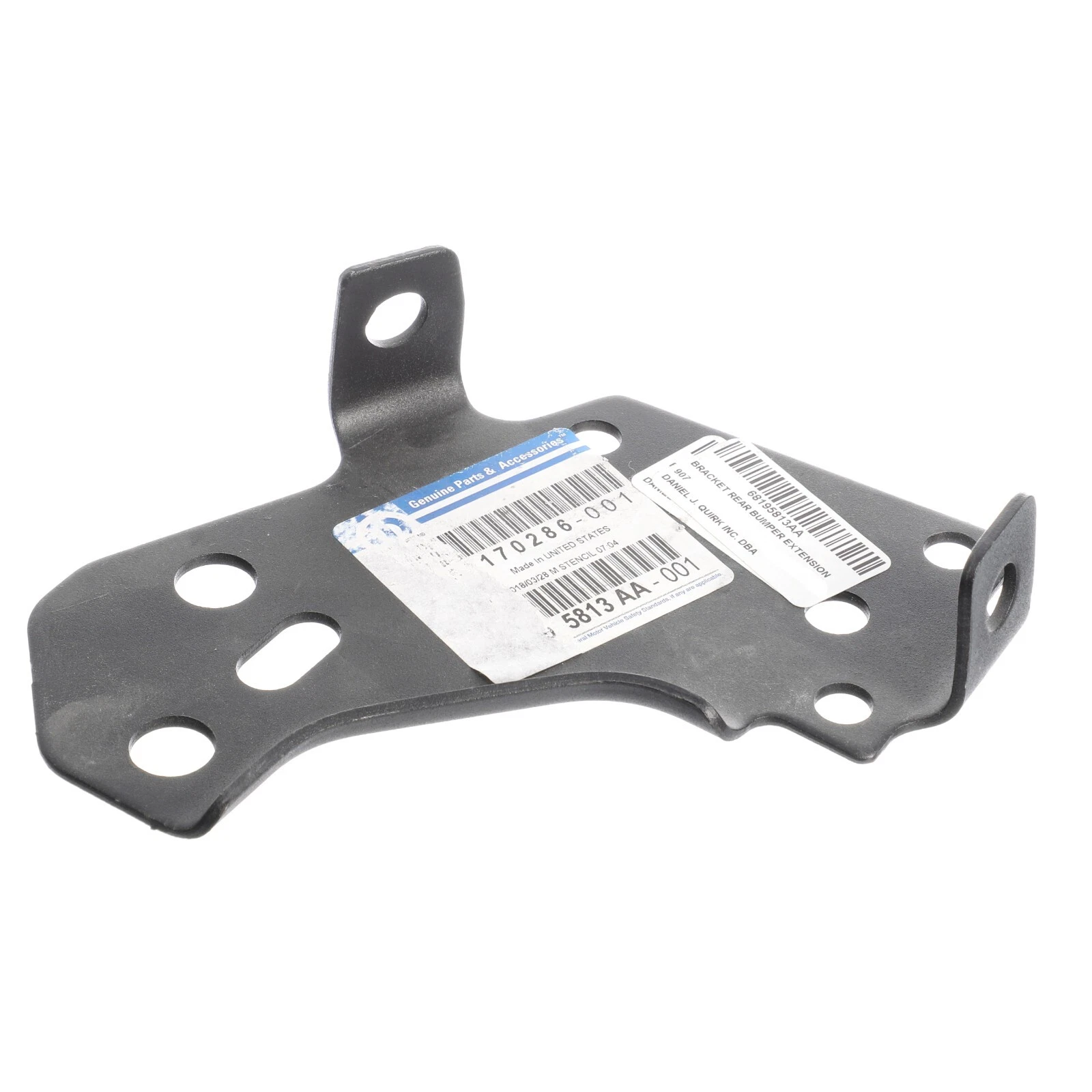 13-18 JEEP WRANGLER REAR BUMPER EXTENSION BRACKET LEFT OEM NEW MOPAR 68195813AA