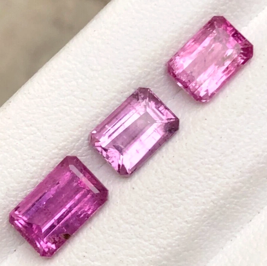 Лот 3,70 карата натуральный пурпурно-розовый ограненный афганский турмалин драгоценный камень россыпью - Изображение 4 из 4