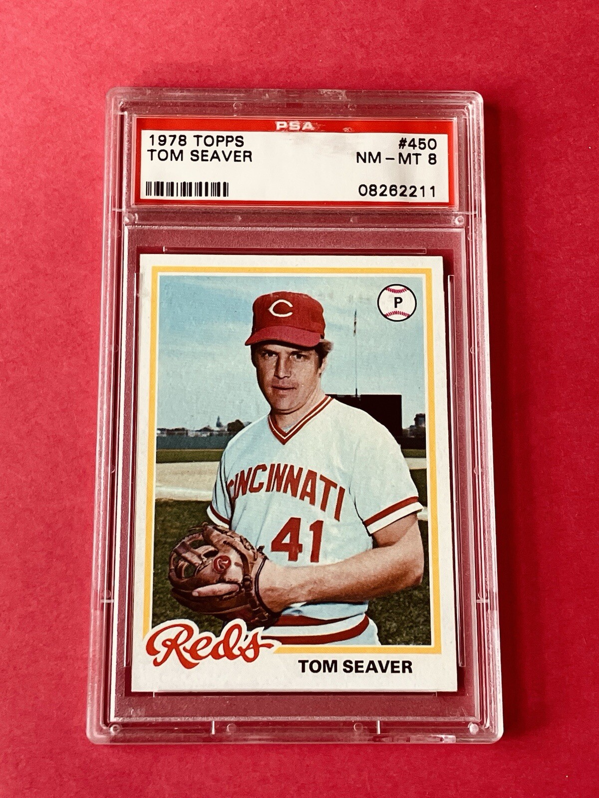 1978 Topps #450 TOM SEAVER CINCINNATI REDS HOF PSA 8