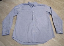 NICE Nautica Tailored Fit Wrinkle Resistant Blue Cotton Long Sleeve Shirt Large