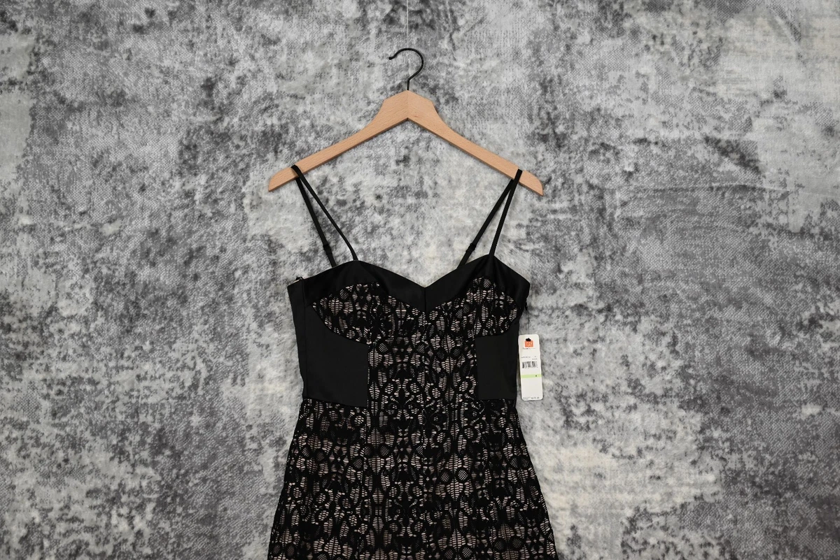 New Laundry By Design Black Lace Overlay Sleeveless Mini Dress