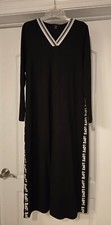 Shein Women's Long Black T-Shirt Dress Love Printed Down The Side Small NWOTS!