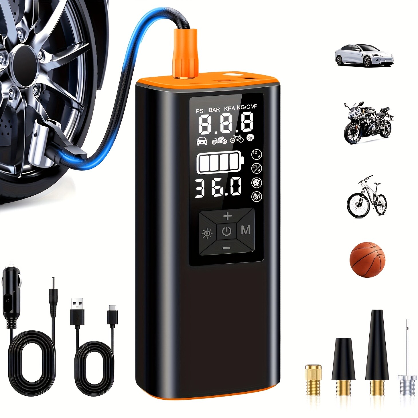Portable 150 PSI Smart Tire Inflator Air Compressor Easy to Use