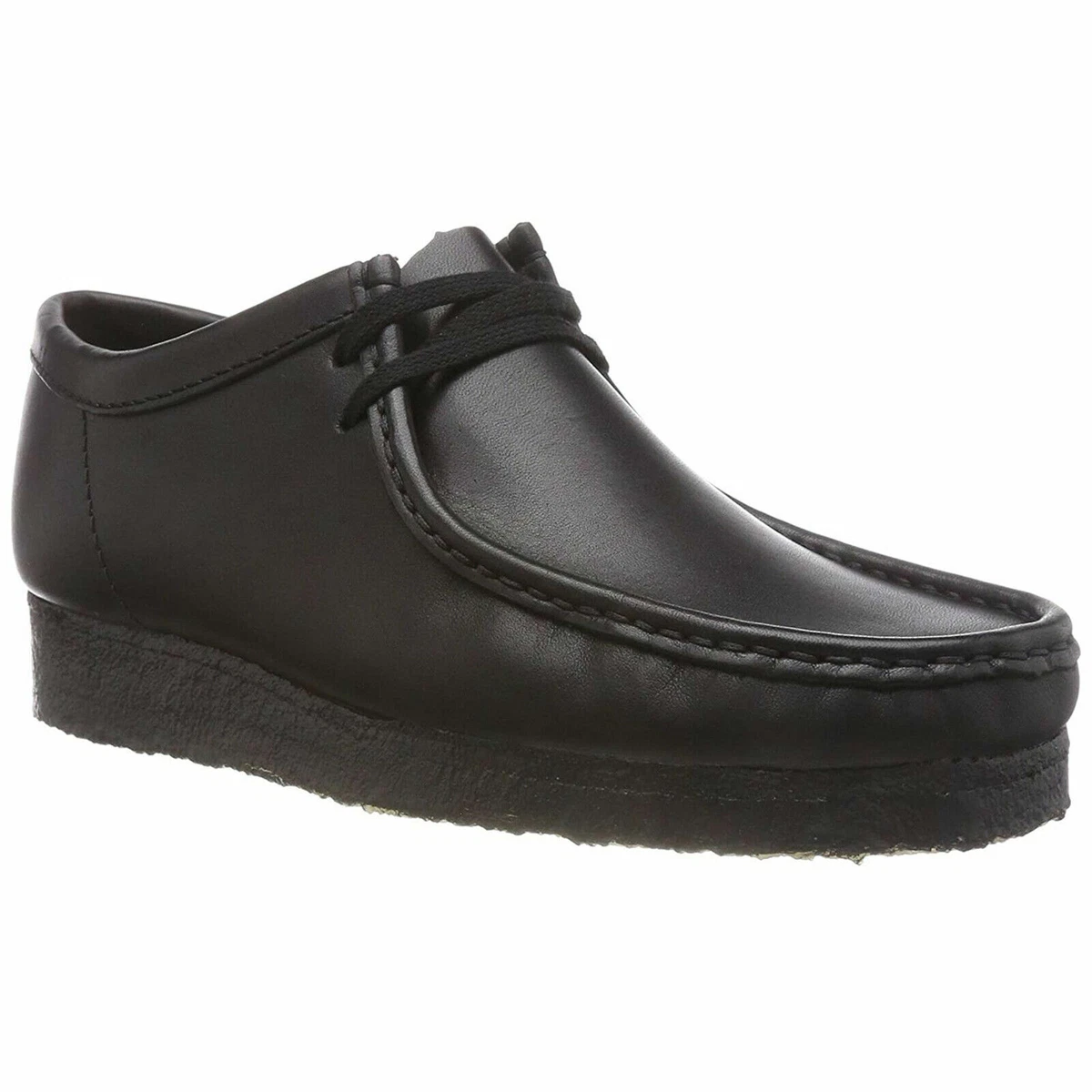 Wallabee shoes black leather discount