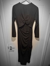 Ladies black Dress XL Side split tie