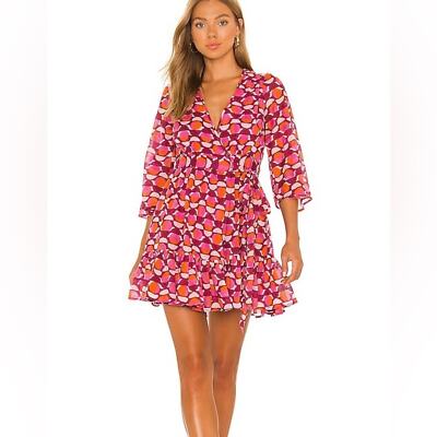 pink and orange wrap dress Pink And Orange Floral Print Belted Wrap Midi Dress 8