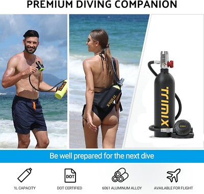 Trimix 1.0L 15-20Mins Mini Scuba Lung Tank Diving Underwater