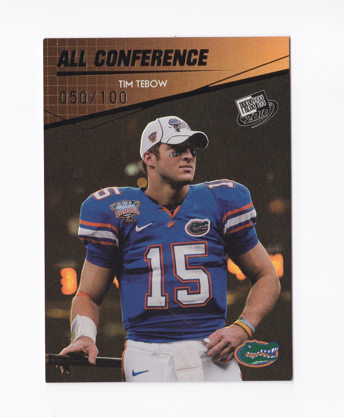 Tim Tebow Press Pass #85 Reflectors Gold