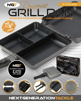 NGT Dynamic Grillpfanne Antihaft Karpfenangeln Kochen Camping mit Deckel