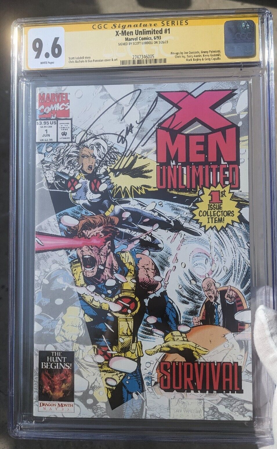 marvel comic X-Men Unlimited 1 CGC 9.6 signed by Scott Lobdell