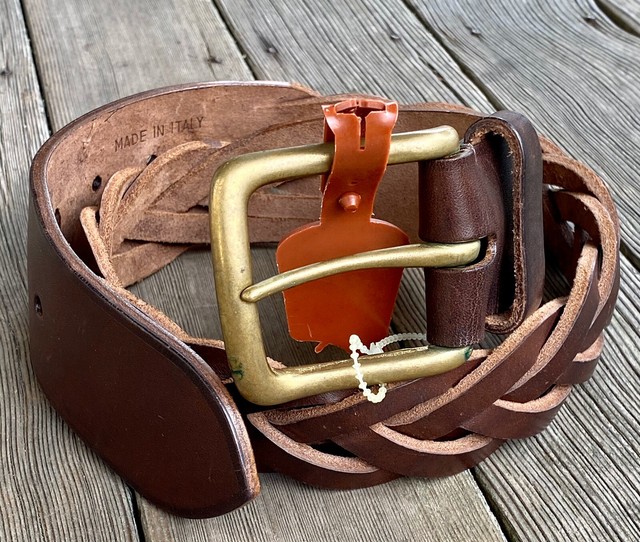 Polo Ralph Lauren Vintage Wide Braided Brown Leather Belt, Made in Italy Size 30 eBay