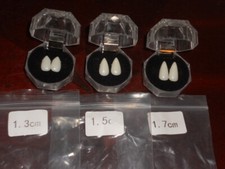 Cosplay, Halloween Vampire Fangs Single Tooth Caps 3 Size Pack 1.3 1.5 1.7 Cm