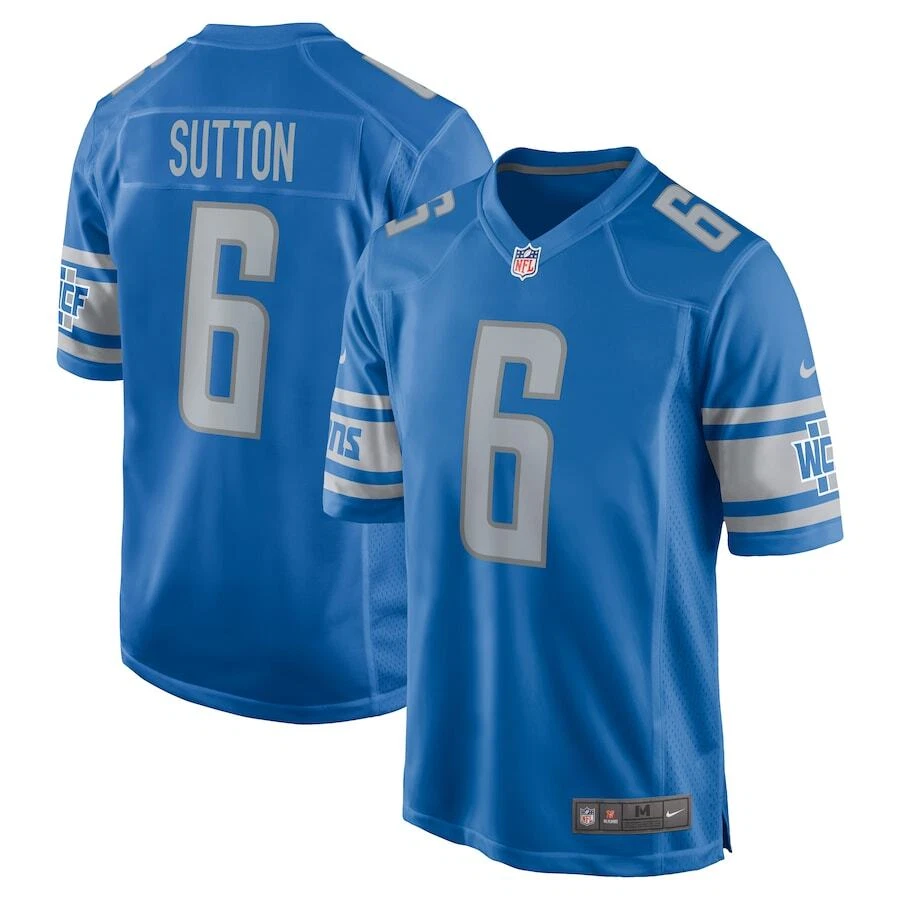 Detroit Lions Cam Sutton 6 Nike Men s Blue Official NFL Game Player Jersey