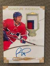 2019-20 UD The Cup SIGNATURE MATERIALS Patch Auto Ryan Poehling Canadiens /99 SP