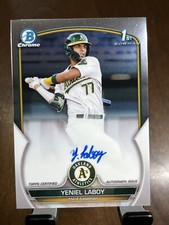 2023 Bowman Chrome Yeniel Laboy 1st Prospect Auto Athletics #CPA-YLY On Card