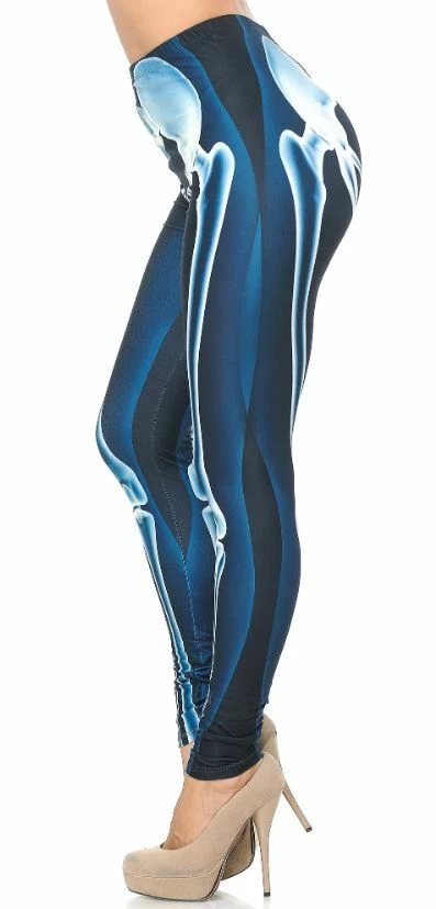 Creamy Soft Radioactive Skeleton Bones Leggings