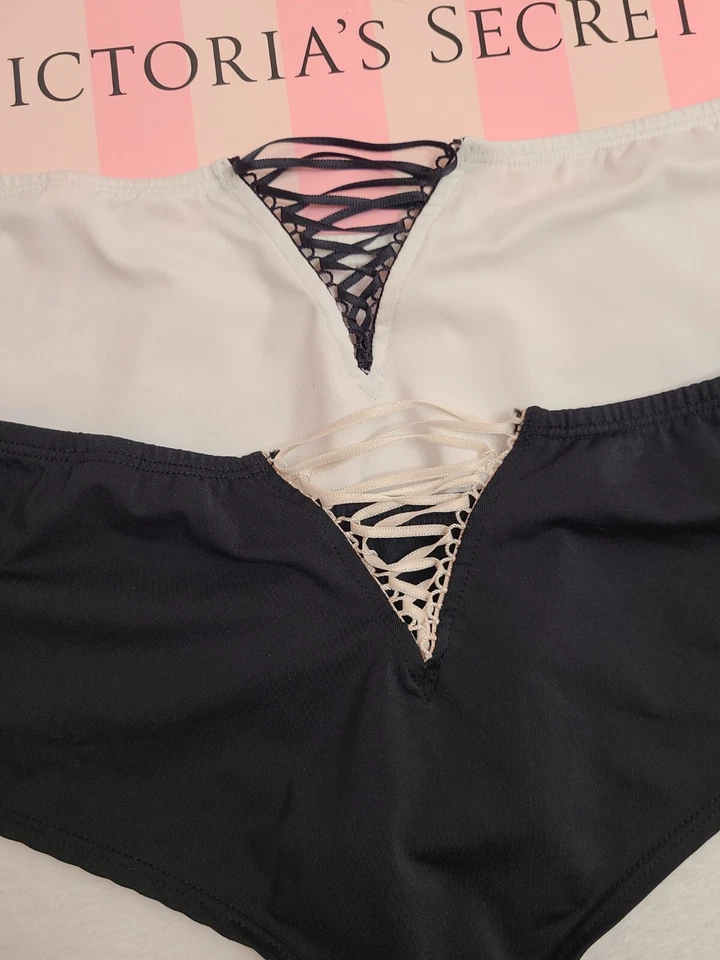 Bragas Hiphugger Descaradas Con Cordones Suaves De Colección Victoria's Secret 2pk Talla Pequeña Foto 2 de 4