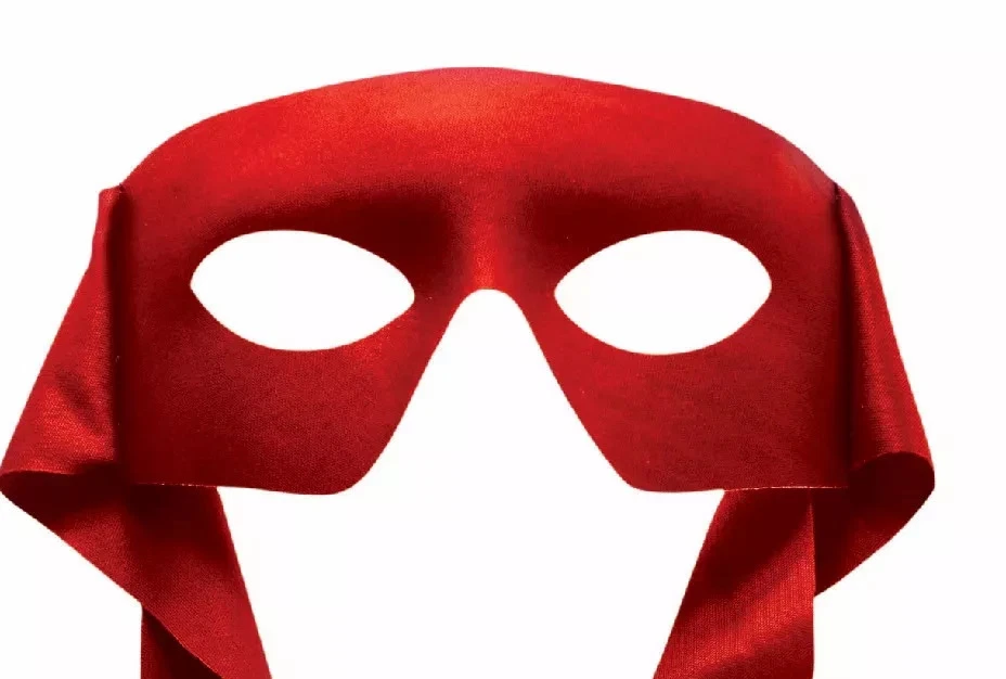 Red Cloth Masked Man Super Hero Bandit Eye Mask Adult Costume Accessory One Size - Image 3 of 4