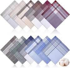 Handkerchiefs for Men, Pure Cotton Men's Handkerchiefs Classic 12 Piece Gift