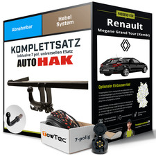Für RENAULT Megane Kombi II KM Anhängerkupplung abnehmbar +eSatz 7pol uni. 03-09