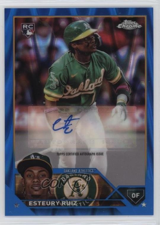 2023 Topps Chrome Update Blue RayWave Refractor 7/150 Esteury Ruiz Auto 10no