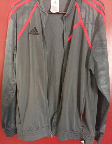 Adidas Jacke Full Front Zip Grau Gr. L Herren Climalite Kostenloser Versand - Bild 3 von 5