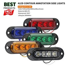 4 feux de position latéraux LED haute performance pour remorque camion ambre ro