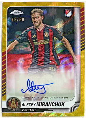 2025 Topps Chrome MLS Alexey Miranchuk Auto /50 Gołd Wave Atlanta United Russia