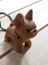 NEW Cute French Bulldog Keychain Cute Bully Dog Key ring Keyholder TAN BEIGE