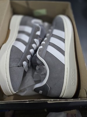 Adidas Grand Court 2.0 Suede Gray White Gum Sneakers Mens Size 11 New Box