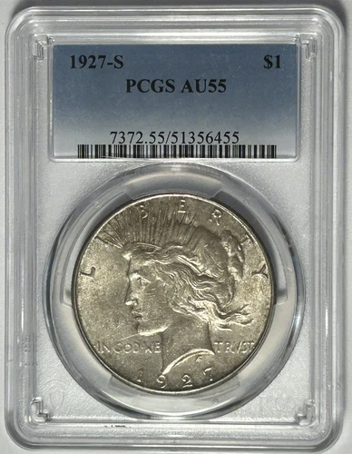 1927 S PEACE DOLLAR PCGS AU 55