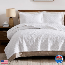 Wdcozy 100 Cotton Quilt Twin Size Bedspread Pre-Washed 3-Piece Lightweight Soft