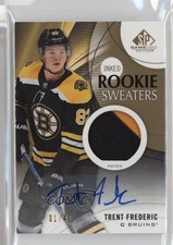 2019-20 SP Game Used Inked Rookie Sweaters 1/49 Trent Frederic Patch Auto f0l