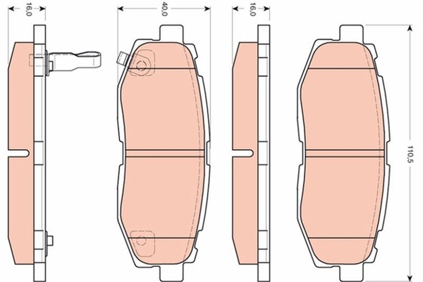 TRW Bremsbelagsatz, Scheibenbremse GDB3442 Passend FüR Subaru Toyota-image