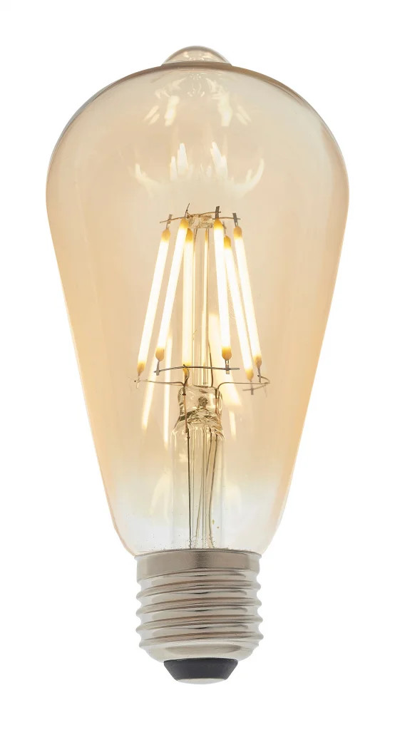 Light Bulb Orange 6w Filament LED ST64 2500K E27 Dimmable 550lm Amber Endon