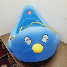 Blue Penguin Sled Pull Rope Seat Belt Strap - Complete with Eyes Vintage STEP 2