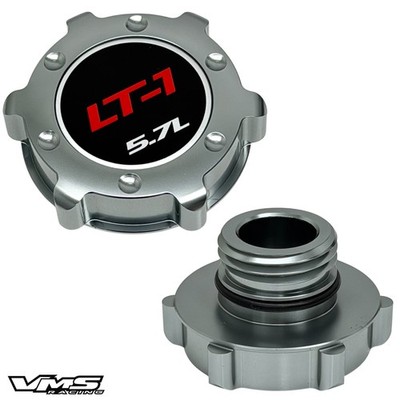 VMS LT1 5.7L V8 BILLET ENGINE OIL CAP FOR 93-97 CHEVY CAMARO GUNMETAL SILVER