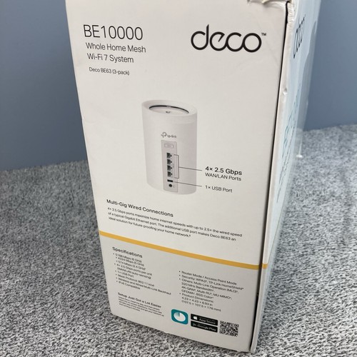 TP-Link Deco BE63 Tri-Band WiFi 7 BE10000 Whole Home Mesh System 3 Pack - Picture 6 of 10