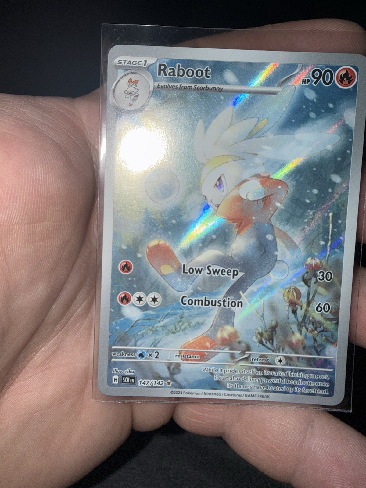 Pokémon TCG Raboot Stellar Crown Holo Card 147/142 Mint Condition