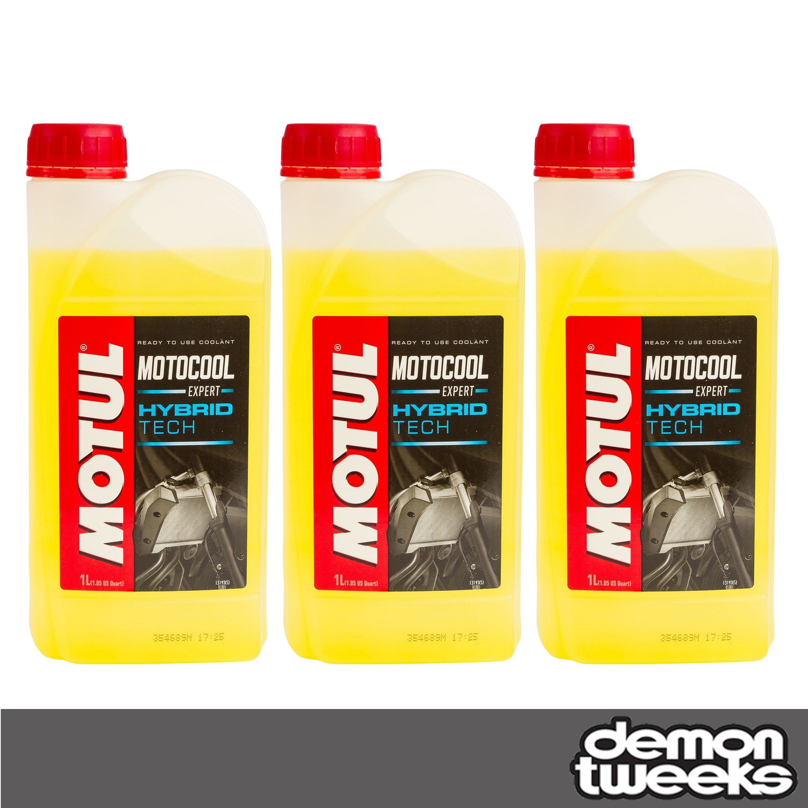 3 x Motul Motocool Expert, 1 Litre (Ready To Use Motorcycle Anti Freeze Coolant)