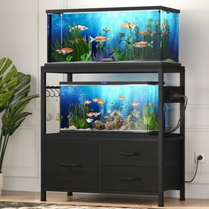 Heybly 20-29 Gallon Fish Tank Stand, Aquarium Stand with gal, Black 