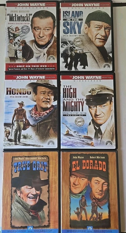 John Wayne Collection 6-DVD Lot Western Drama War Movies Hondo True Grit H1 - Image 3 of 4