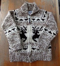 KANATA Cowichan Knit Sweater Size 40 Wool Canada Made Excellent From Japan