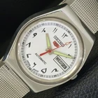 JAPAN VINTAGE SEIKO 5 AUTOMATIC 6309A MENS ARABIC WHITE DIAL WATCH a702668-1